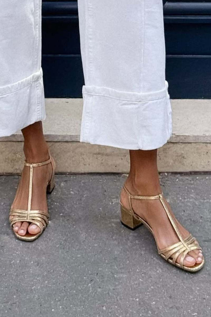 Allegra | Elegant Gold Sandals for Daily Use
