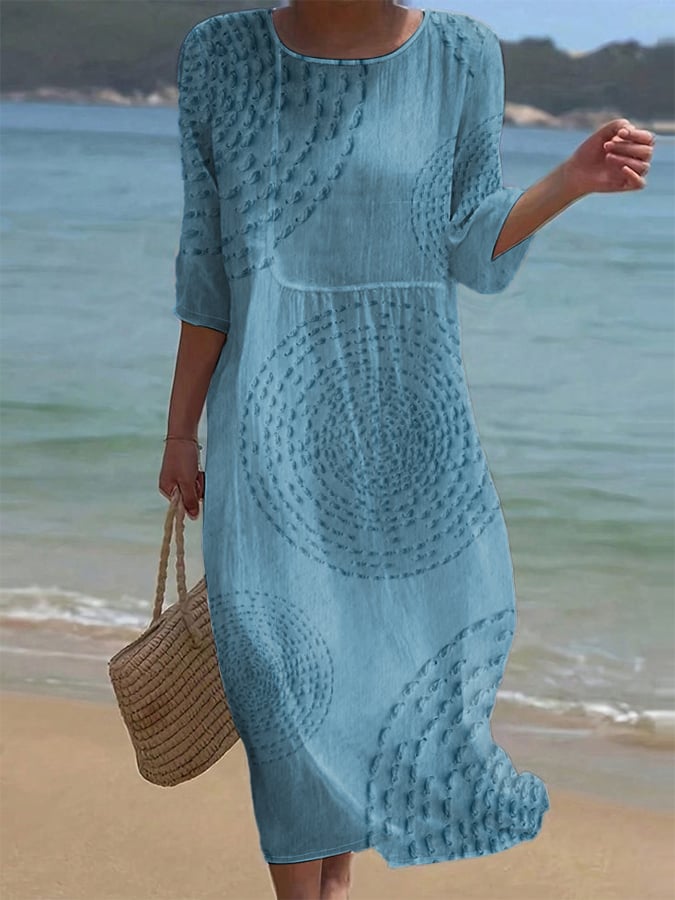 Clémence - Casual dress for women with embroidery.