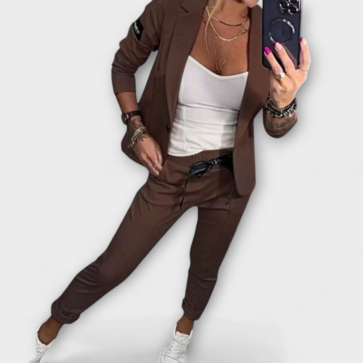 Greta | Elegant Set of Top, Jacket, and Pants