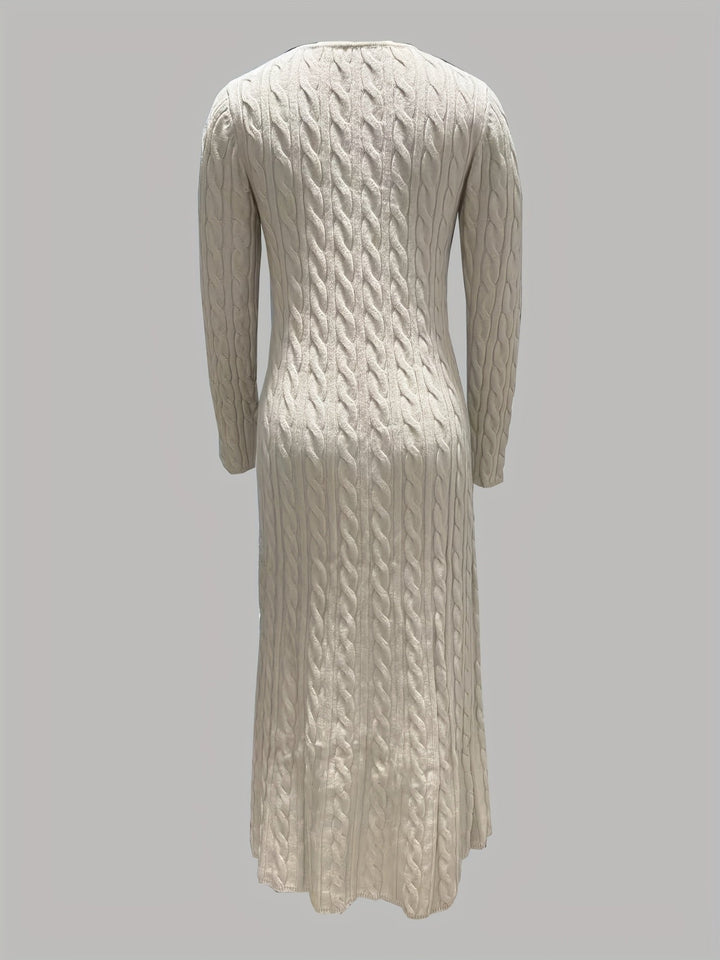 Sarah | Comfortable Maxi Dress in Cable Knit