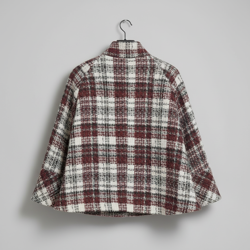 Leonore | Cape Coat with Check Pattern