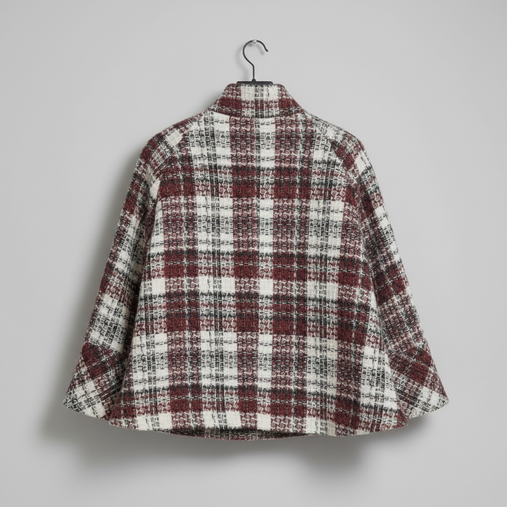 Leonore | Cape Coat with Check Pattern