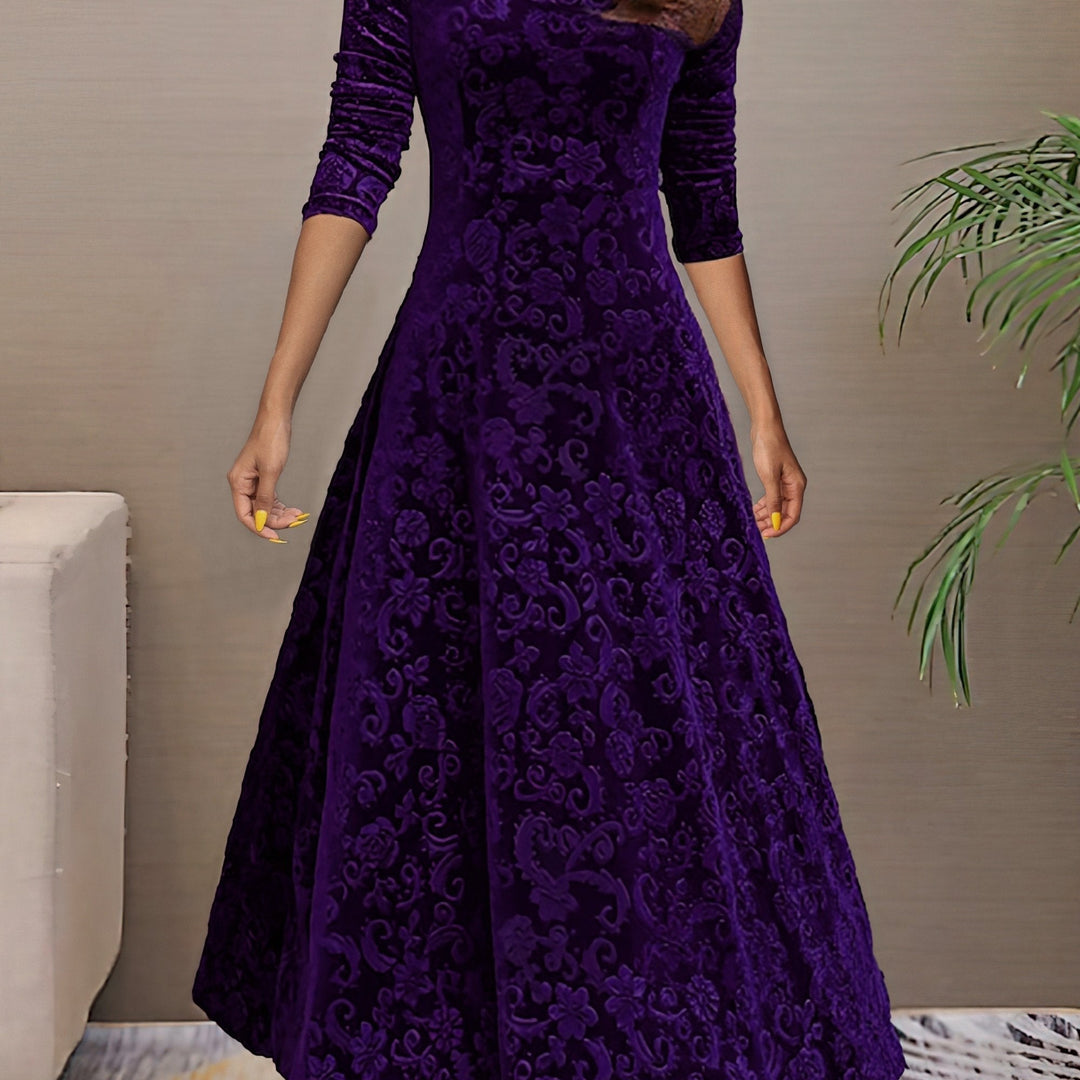 Carine | Elegant Velvet Dress for Holidays
