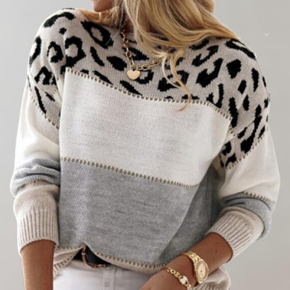 Senna | Sweater and Knit with Leopard Accent