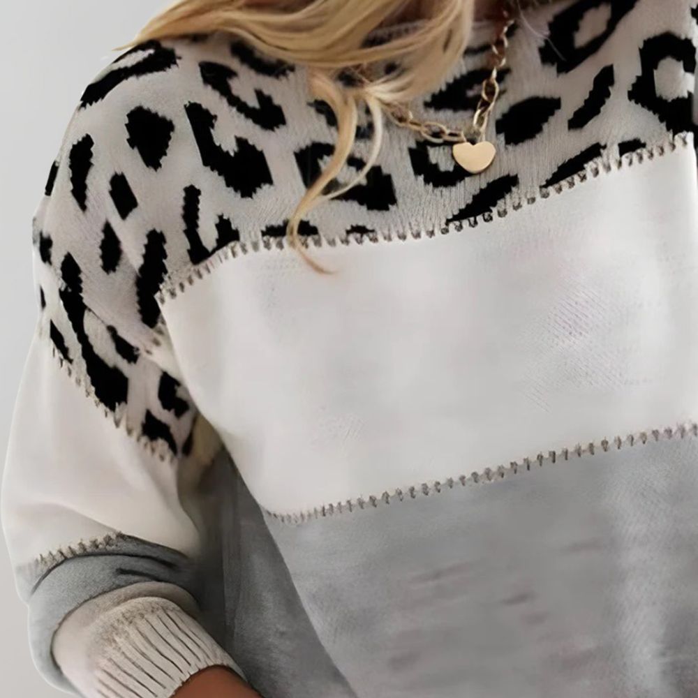 Senna | Sweater and Knit with Leopard Accent