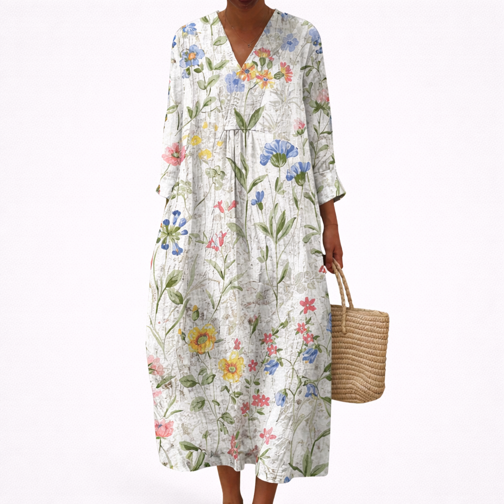 Eva - Flattering Printed Summer Dress