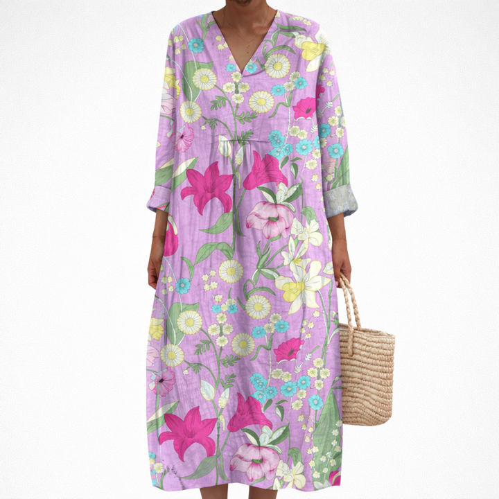 Elise - Flattering Printed Summer Dress