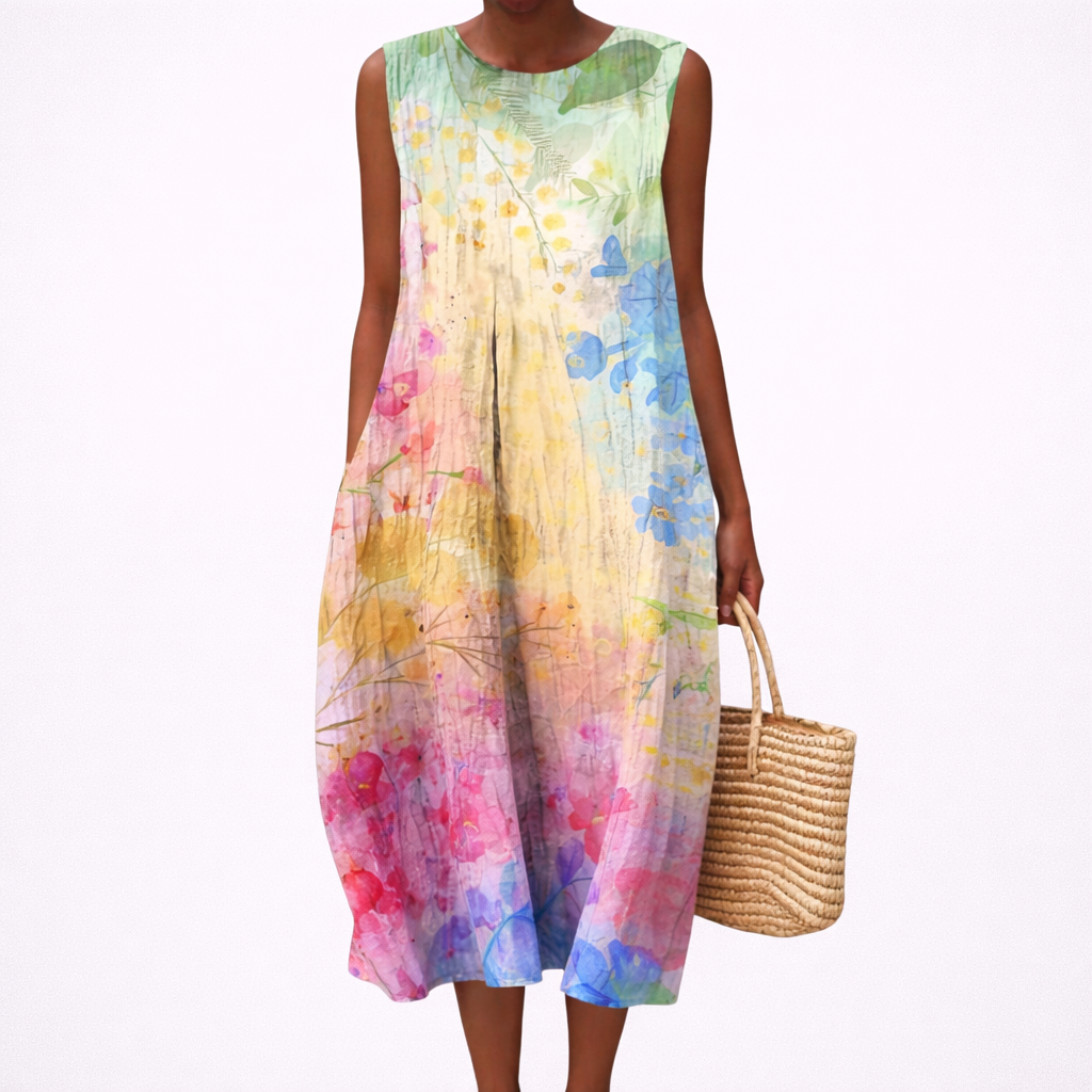 Laurine - Comfortable Summer Dress Without Sleeves