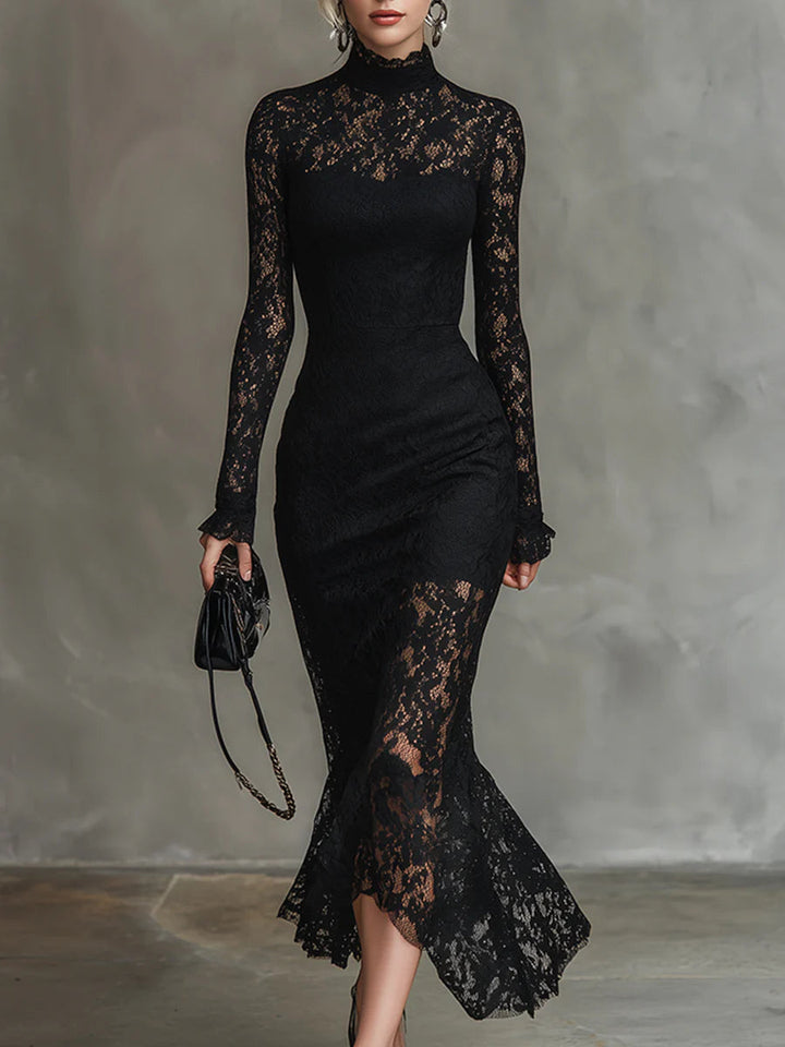Monique | Elegant Maxi Dress in Lace with Mermaid Hem