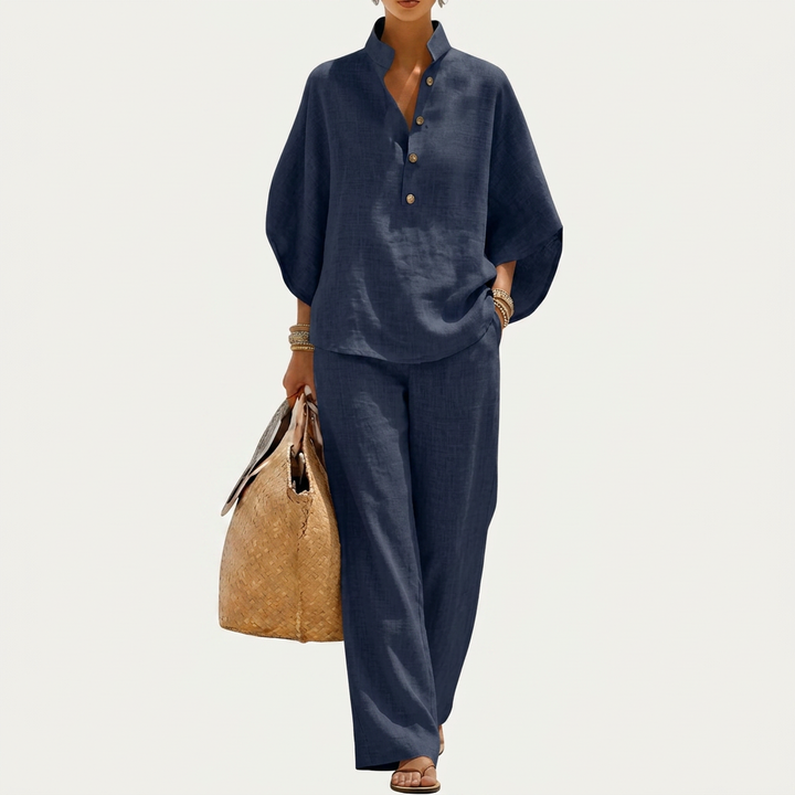 Immaculata | Linen Set with Batwing Sleeves
