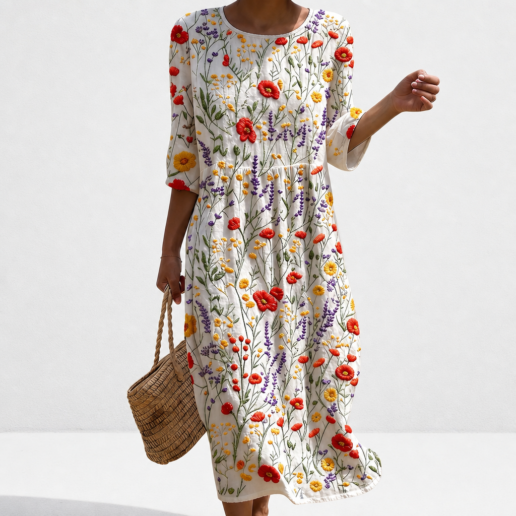 Adelaide - Casual women's dress with floral pattern.
