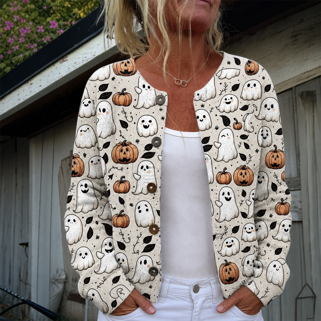 Lisa | Halloween cardigan with ghost