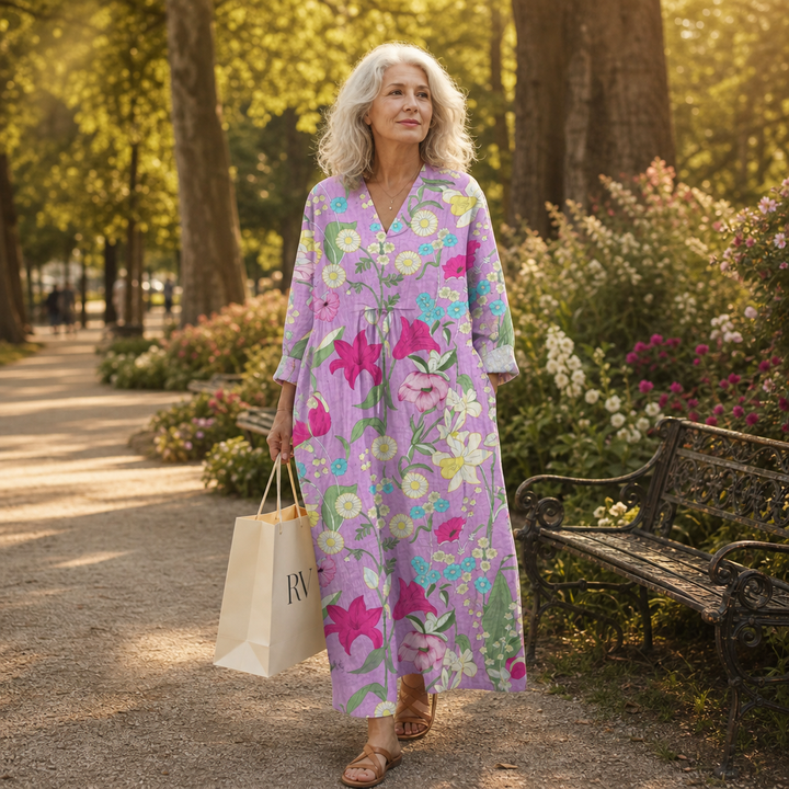 Elise - Flattering Printed Summer Dress