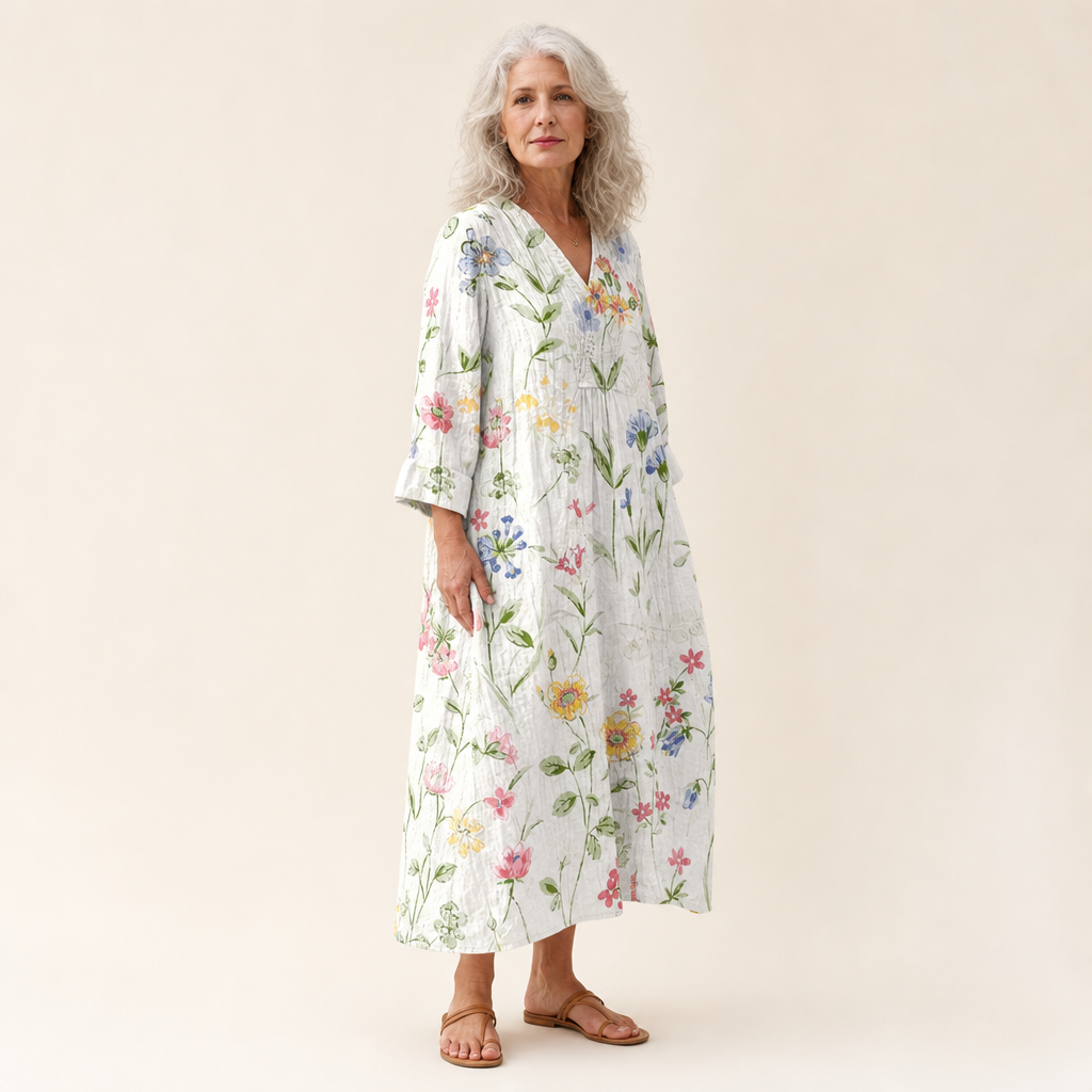 Doriane - Flattering Printed Summer Dress