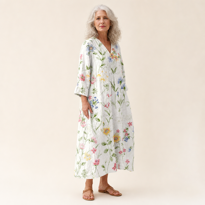 Doriane - Flattering Printed Summer Dress