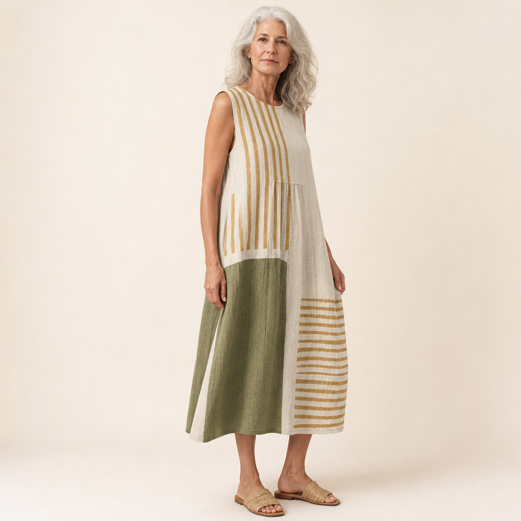 Zélie - Comfortable Summer Dress Without Sleeves