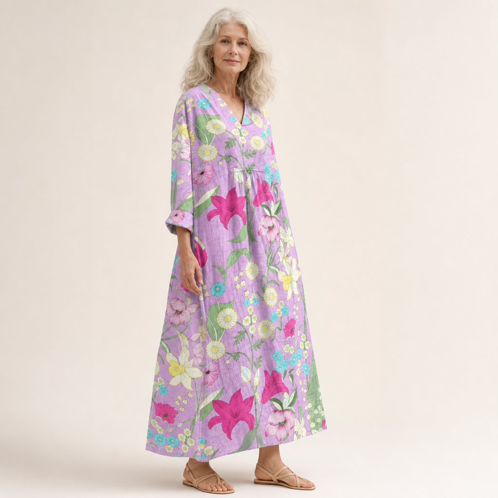 Elise - Flattering Printed Summer Dress