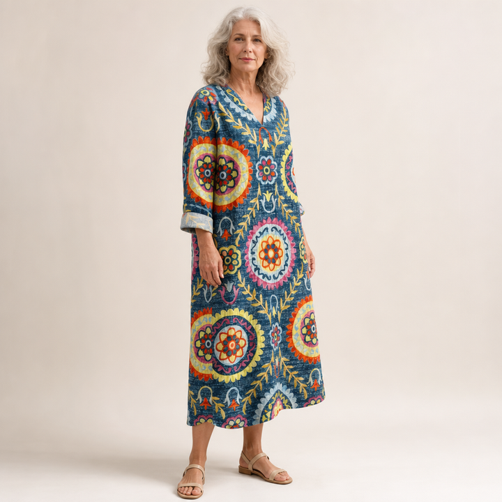 Amélie - Flattering Printed Summer Dress