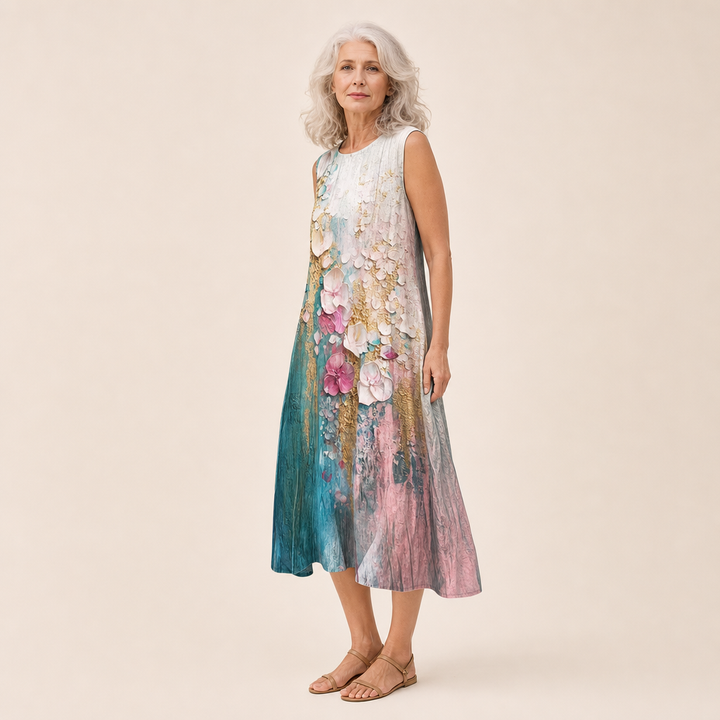 Floriana - Comfortable Summer Dress Without Sleeves