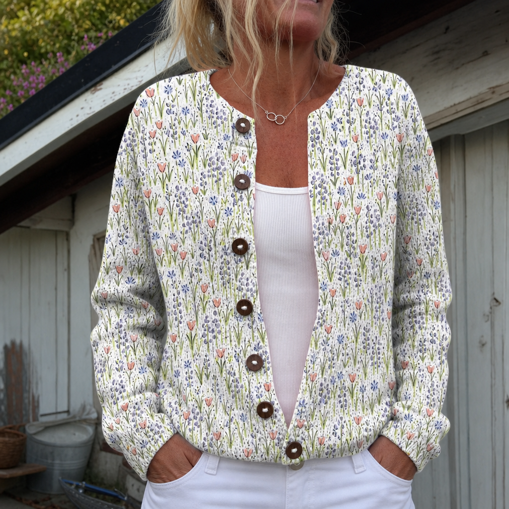 Nikki | Cardigan with Spring Meadow Flowers