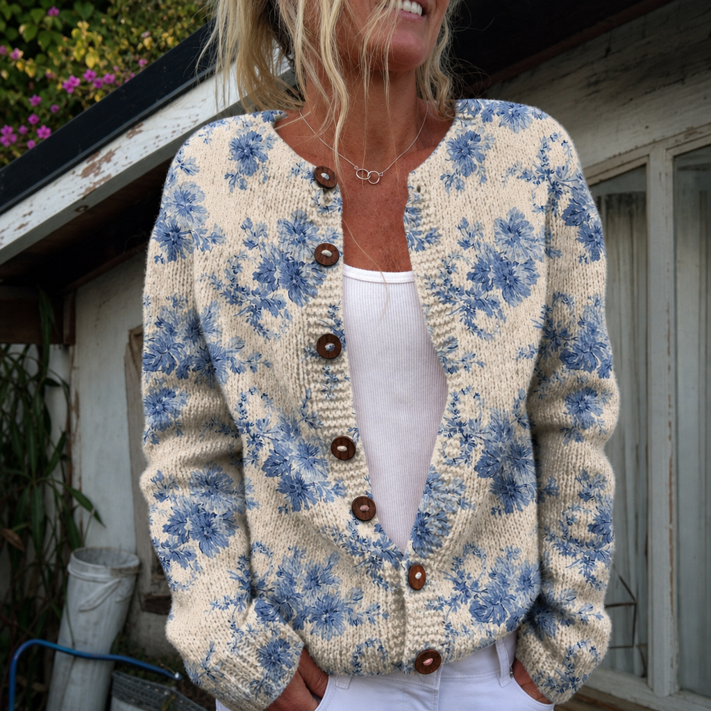 Hannah | Cardigan with Elegant Floral Print