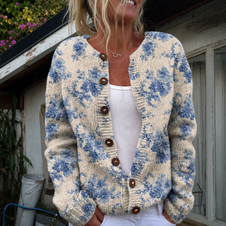 Hannah | Cardigan with Elegant Floral Print
