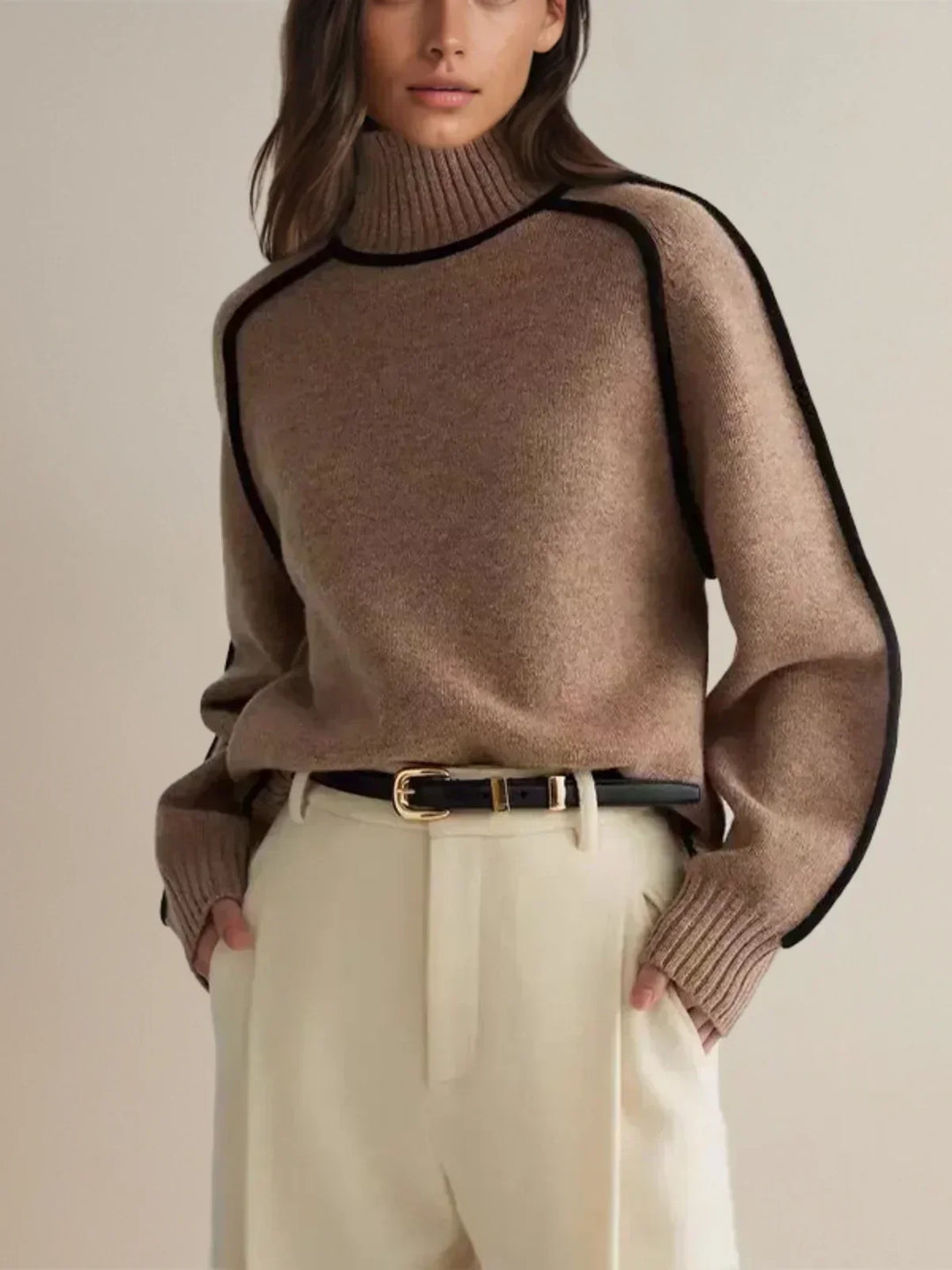 Carine | Elegant sweater with a high collar