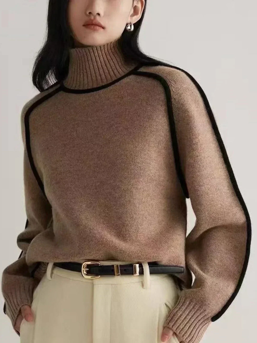 Carine | Elegant sweater with a high collar