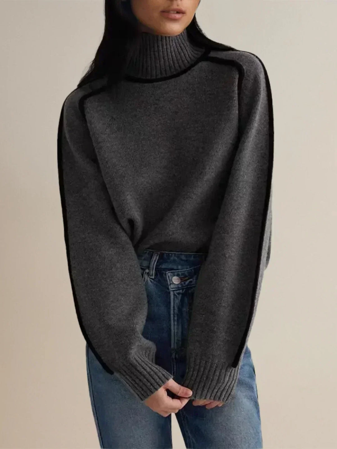Carine | Elegant sweater with a high collar