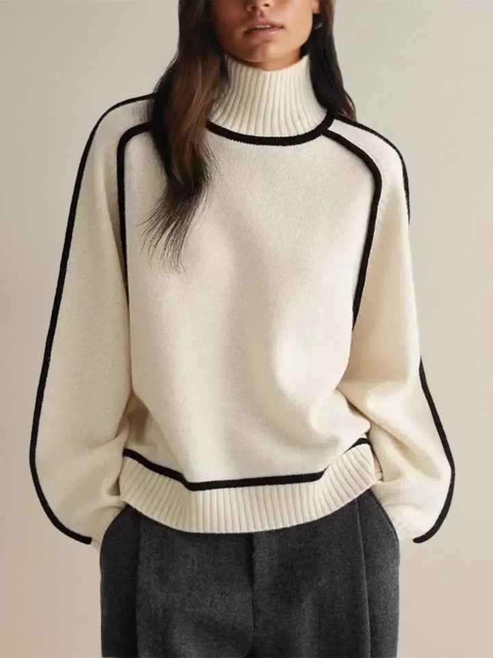 Carine | Elegant sweater with a high collar