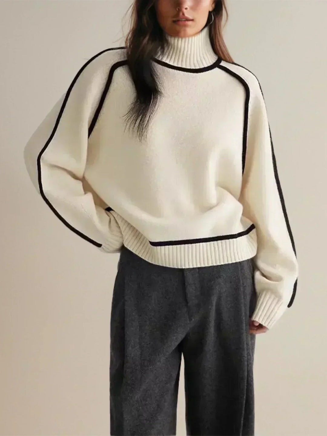 Carine | Elegant sweater with a high collar