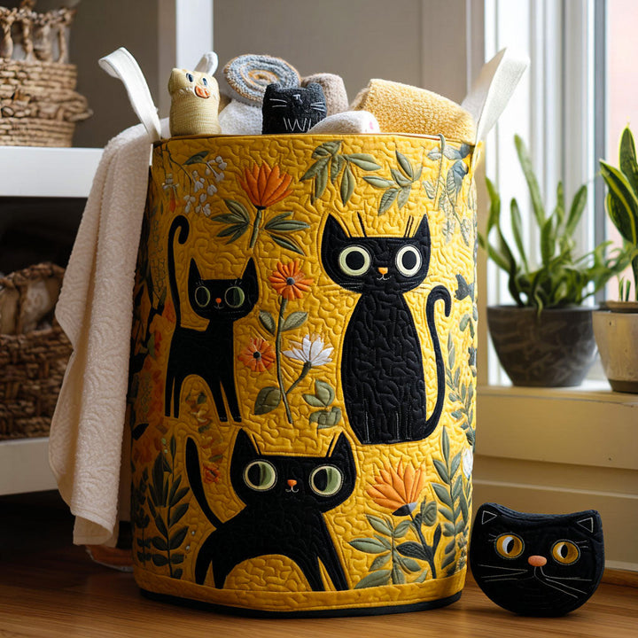 Black Cats | Quilted Storage Basket