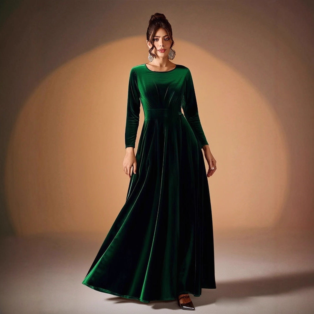 Tilda | Maxi Dress in Velvet with Long Sleeves