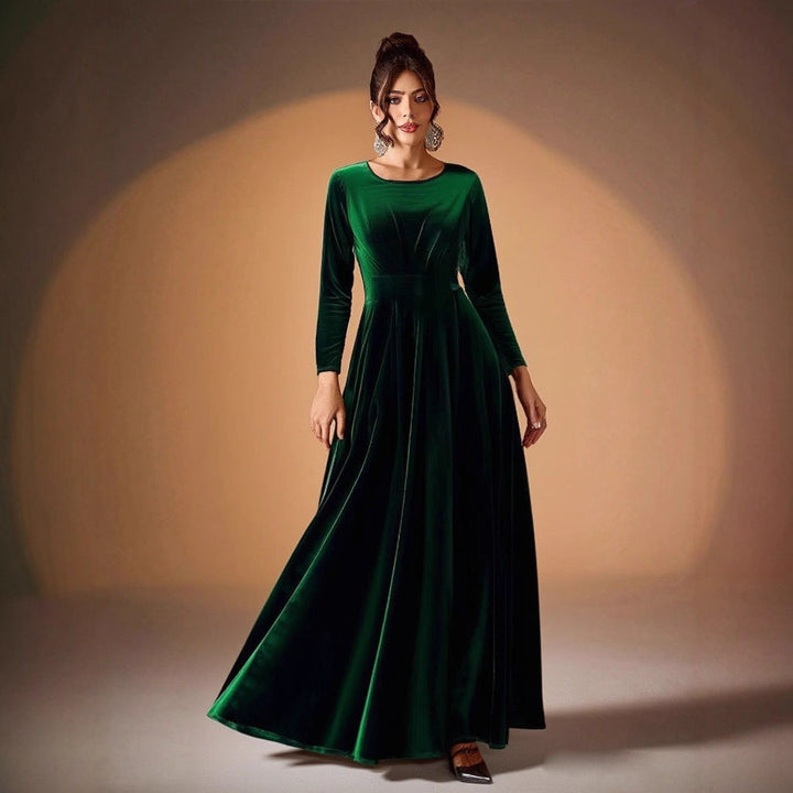 Tilda | Maxi Dress in Velvet with Long Sleeves