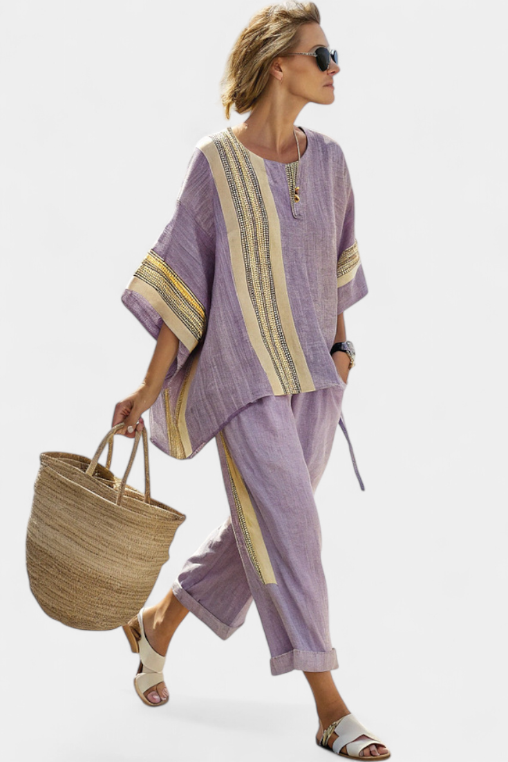 Sandra | Elegant Striped Set