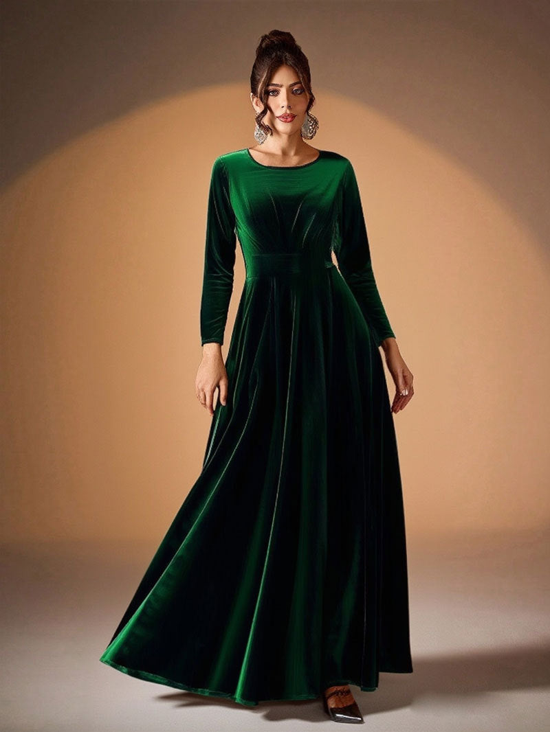 Tilda | Maxi Dress in Velvet with Long Sleeves