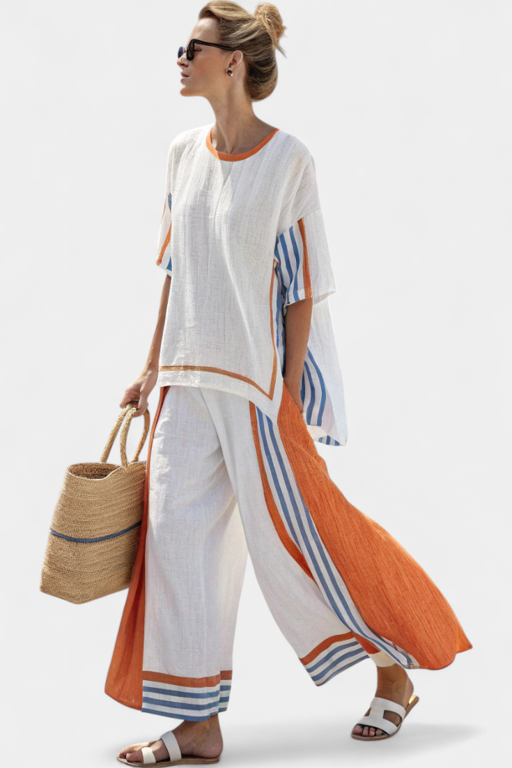 Sandra | Elegant Striped Set