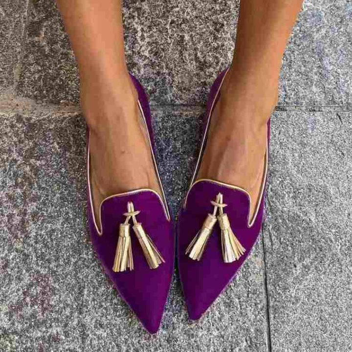 Portia - Boho Slip-Ons with Fringes