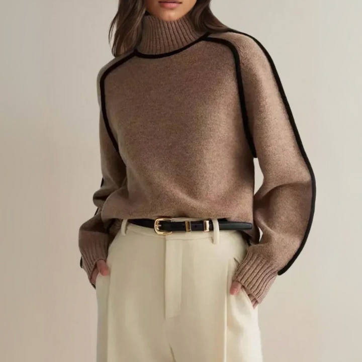 Carine | Elegant sweater with a high collar