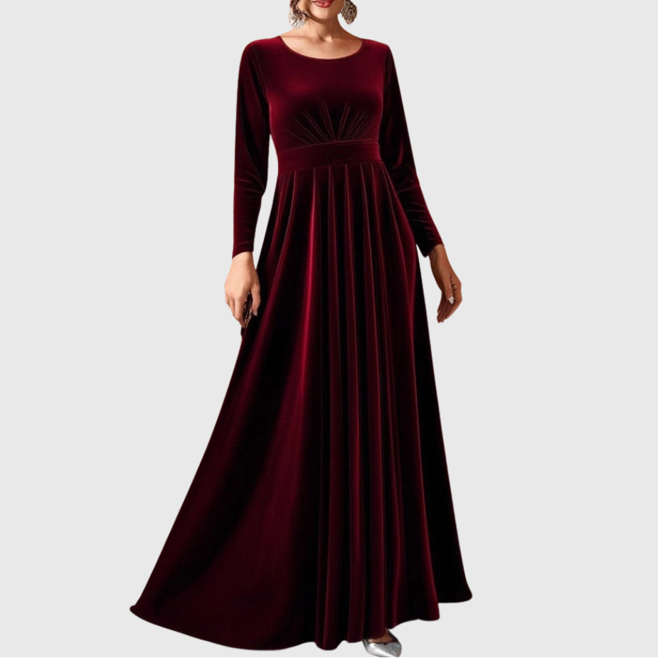 Tilda | Maxi Dress in Velvet with Long Sleeves
