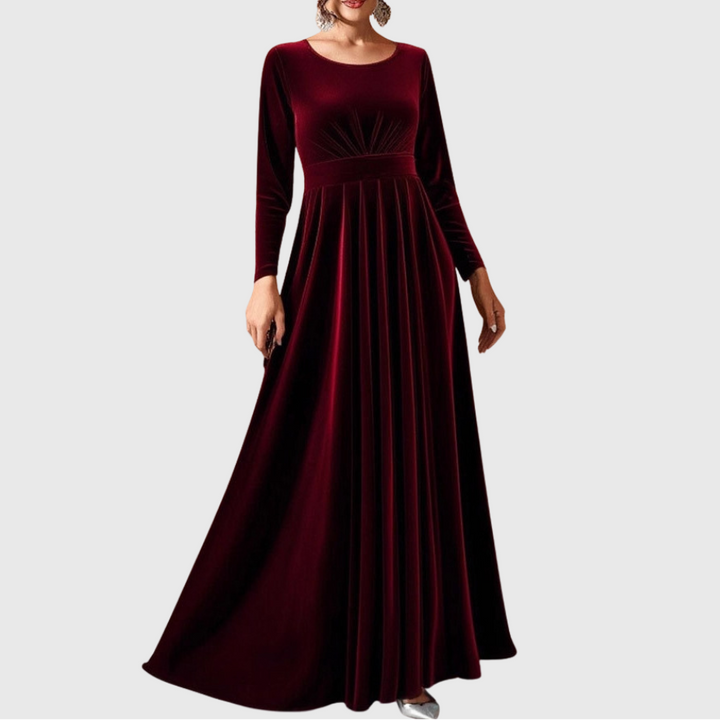 Tilda | Maxi Dress in Velvet with Long Sleeves