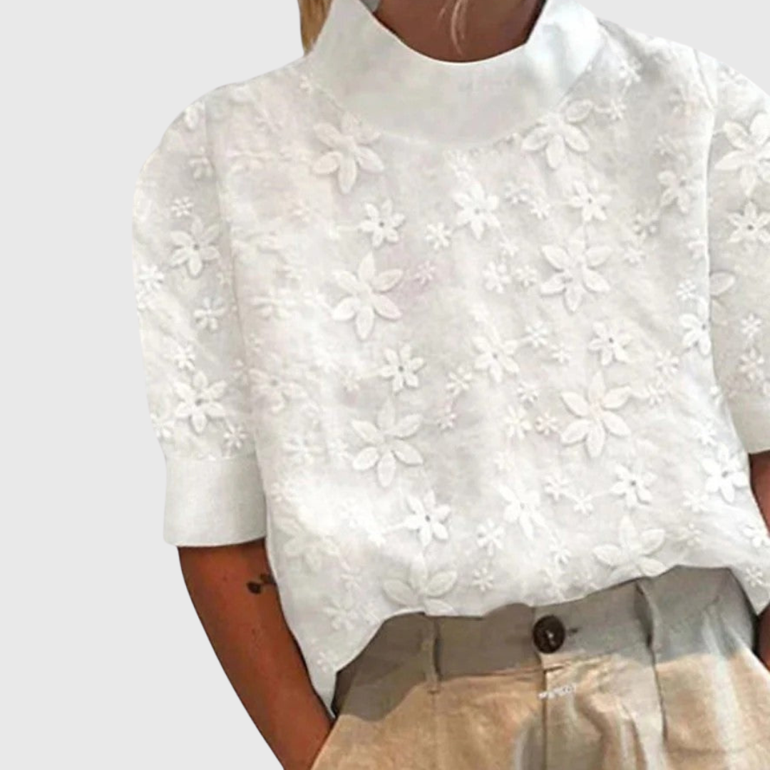 Stien | Elegant Blouse with High Collar
