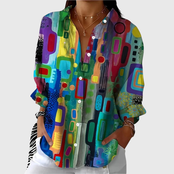 Silvia | Elegant Blouse with Geometric Pattern