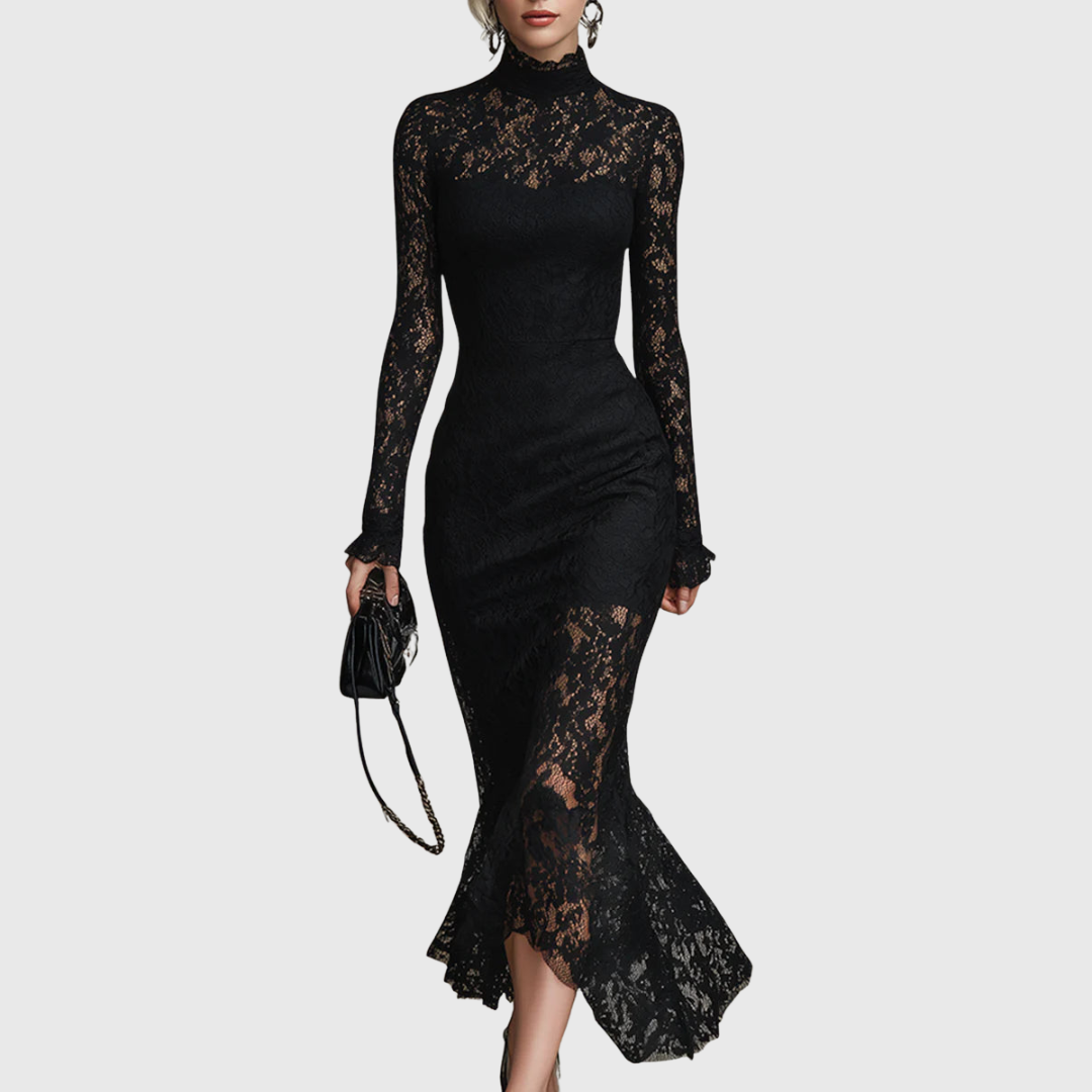 Monique | Elegant Maxi Dress in Lace with Mermaid Hem
