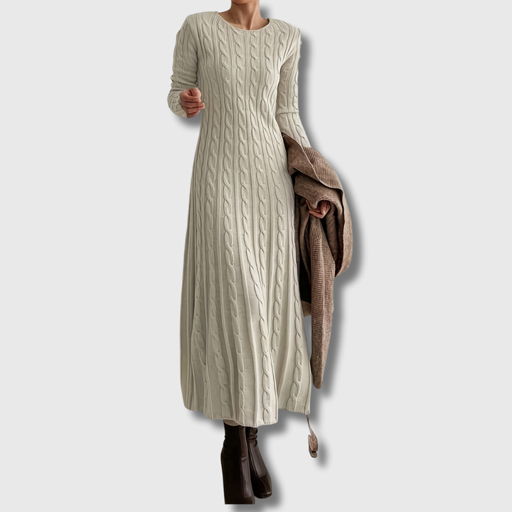Sarah | Comfortable Maxi Dress in Cable Knit