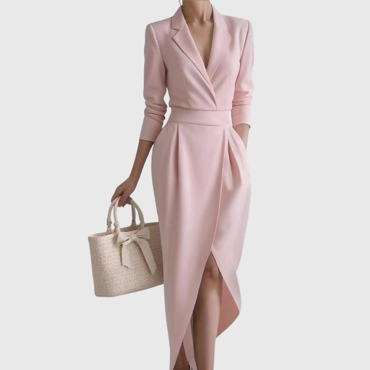 Silvia | Elegant Midi Drapé Dress