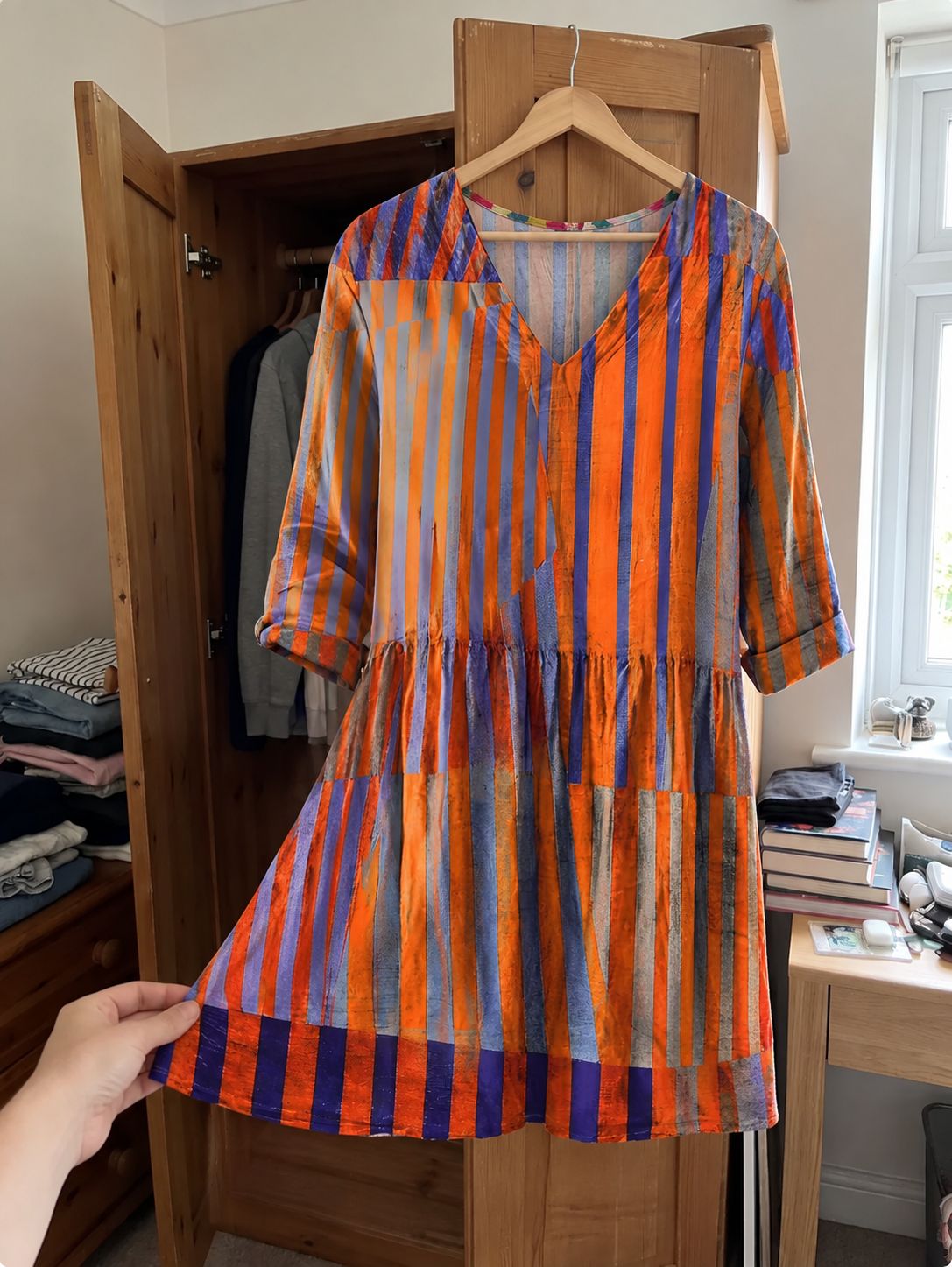 Wearing colour again — something I hadn't done in years.