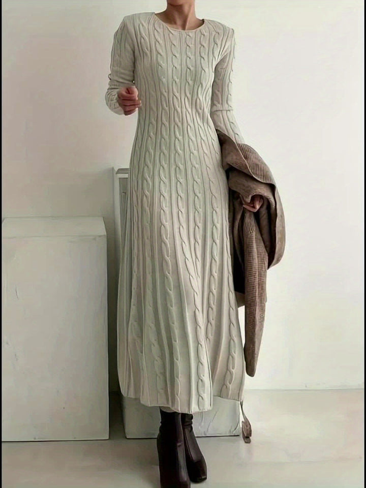 Sarah | Comfortable Maxi Dress in Cable Knit