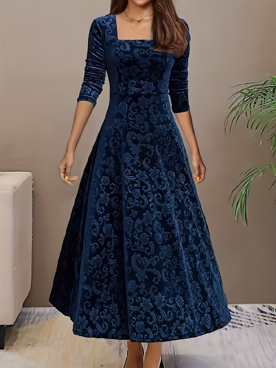 Isa | Elegant Maxi Dress with Pattern