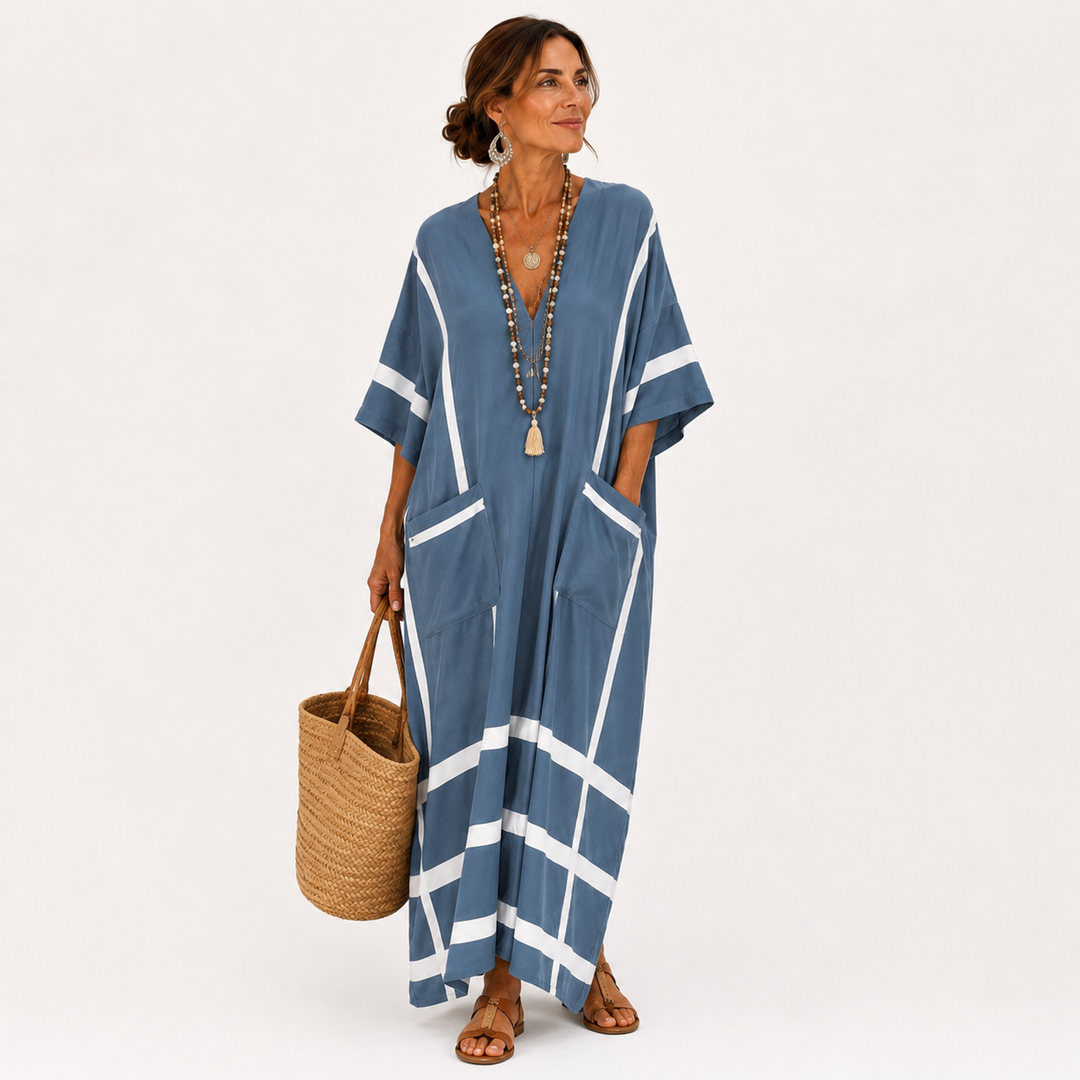 Caftan Leila Blue Stripes